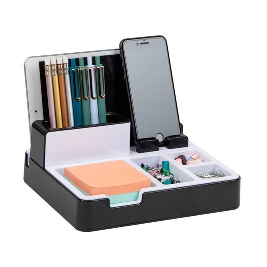 Desktop Organizer Charging Station, Accessory Storage, Workspace, Office, 8.5...