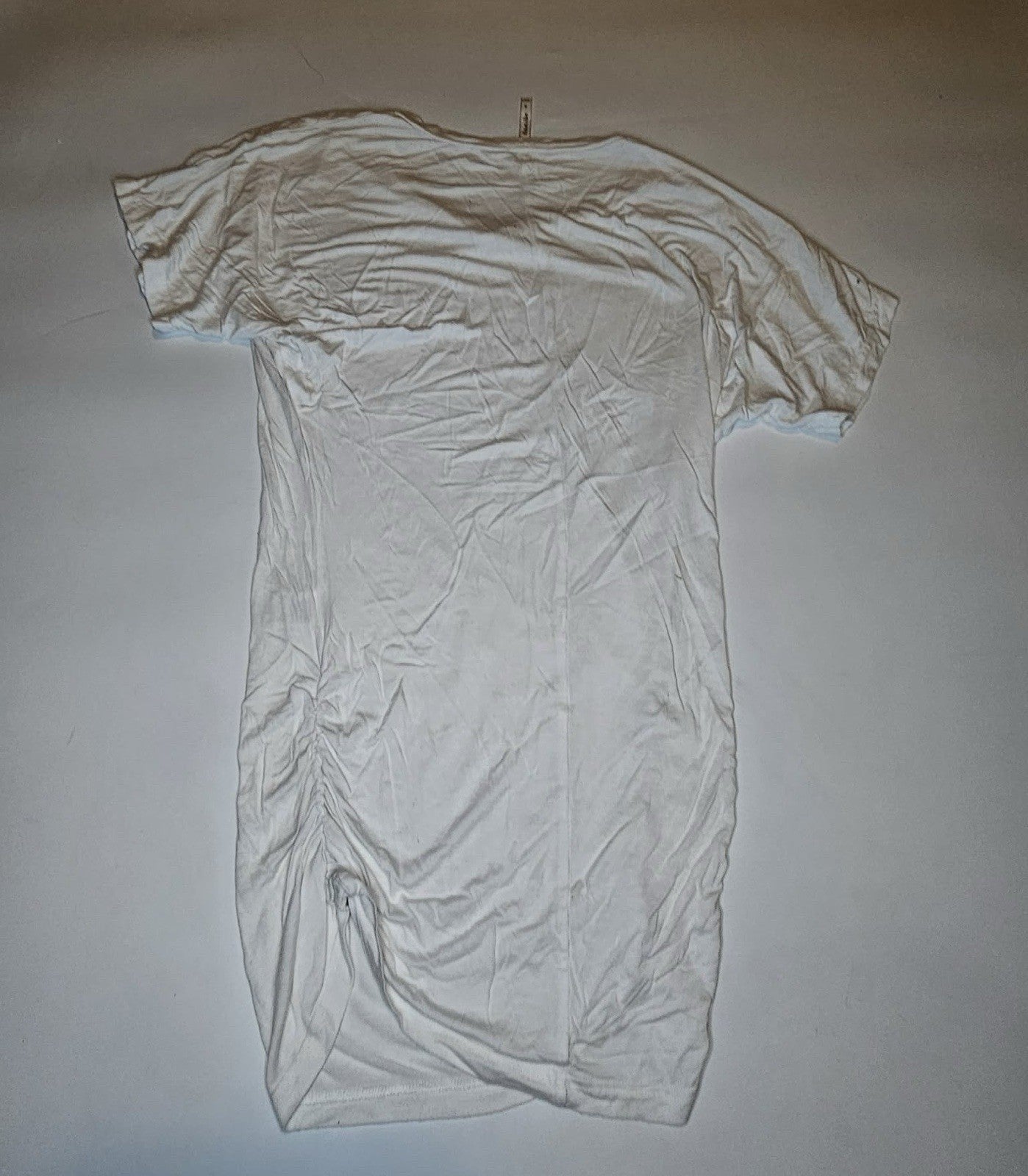Alani White Ruched T Shirt Dress Short Sleeve Women’s Small