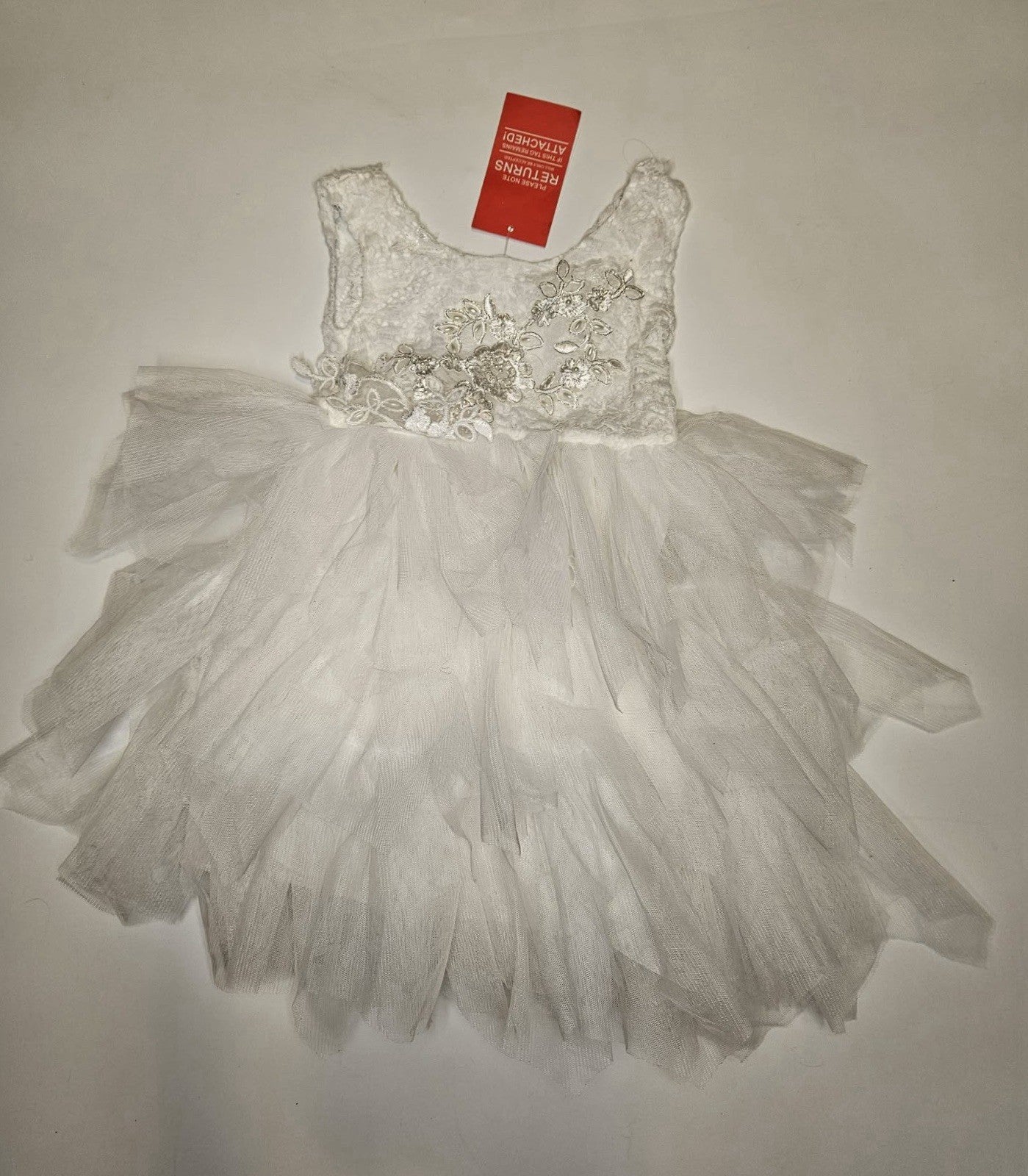 Rare Editions Baby Girls White Lace Tulle Dress