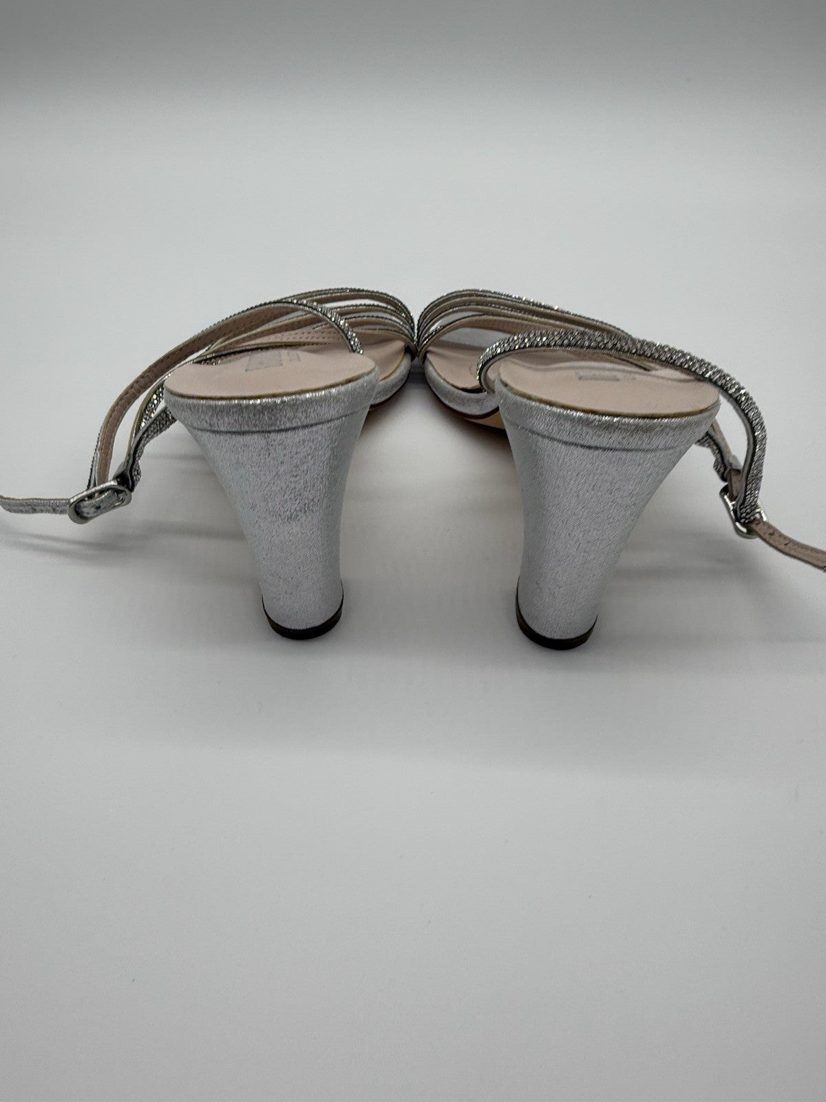 De Blossom Amara High Block Heel Embellished Dress Sandal Sz 9