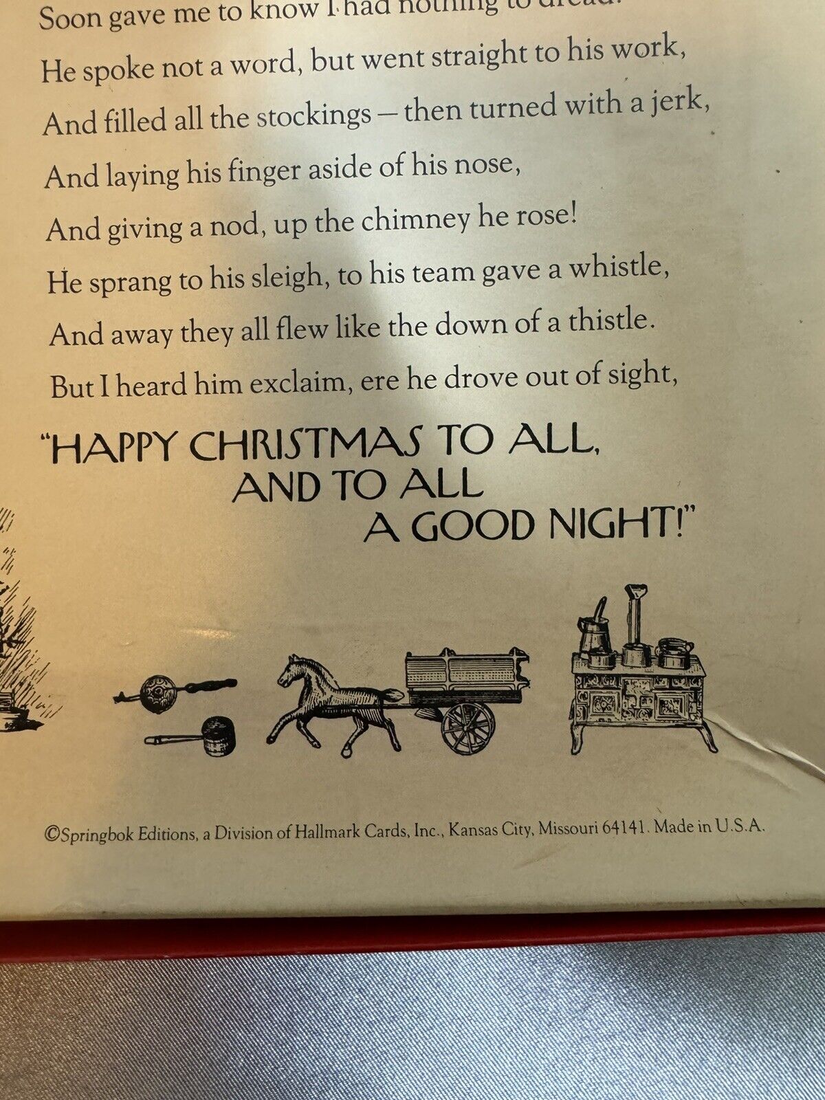 Clement Clarke Moore Twas The Night Before Christmas VTG 1975 Springbok Puzzle