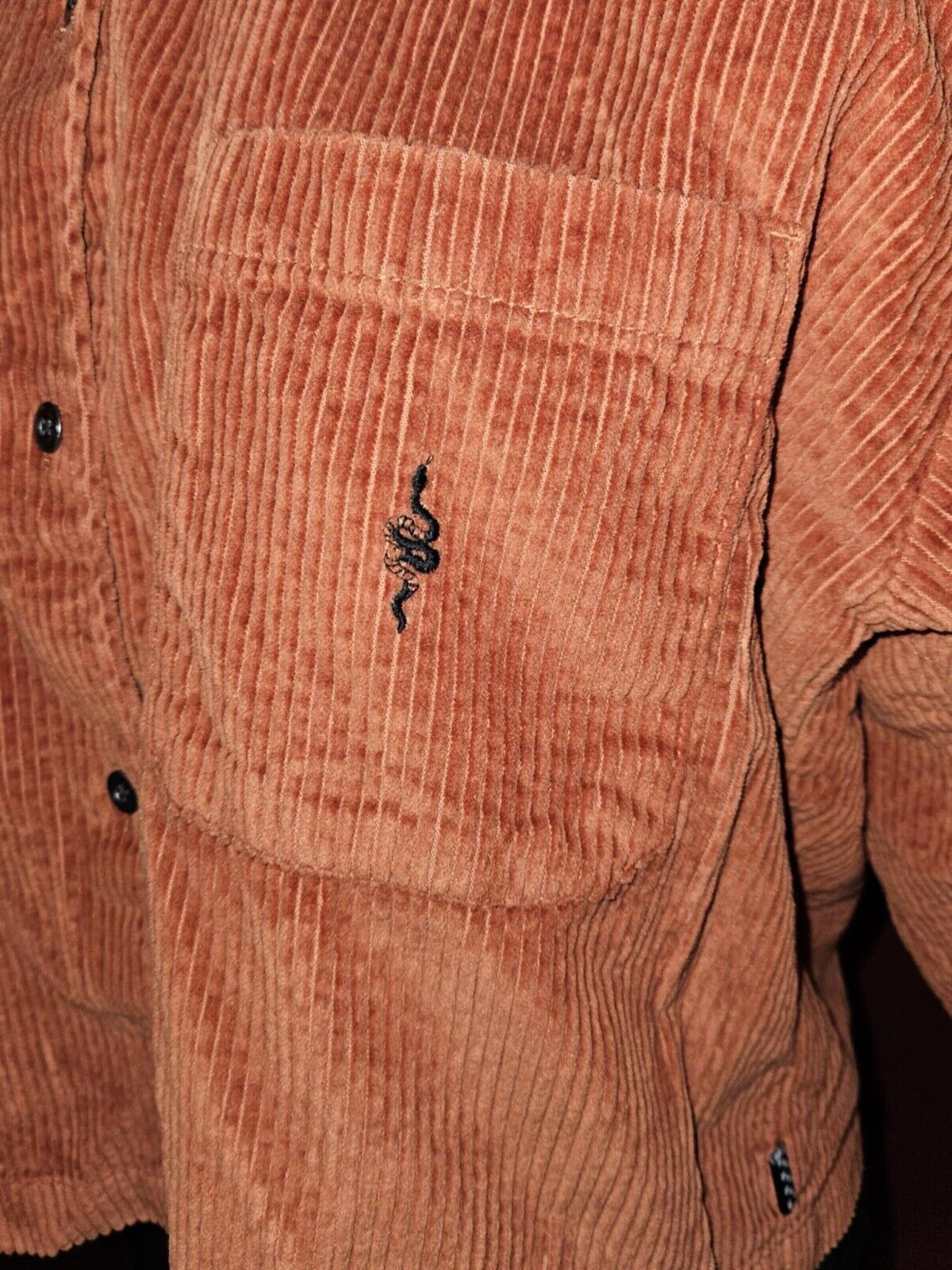 Vans Corduroy Crop Shirt SZ M Jacket Boxy Ribbed Button Front Top