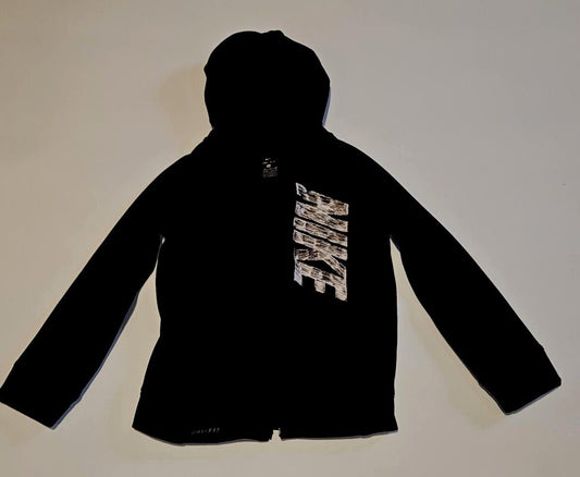NIKE DRI-FIT Big Kids' (Boys Size S) Black Graphic Full-Zip Training Hoodie