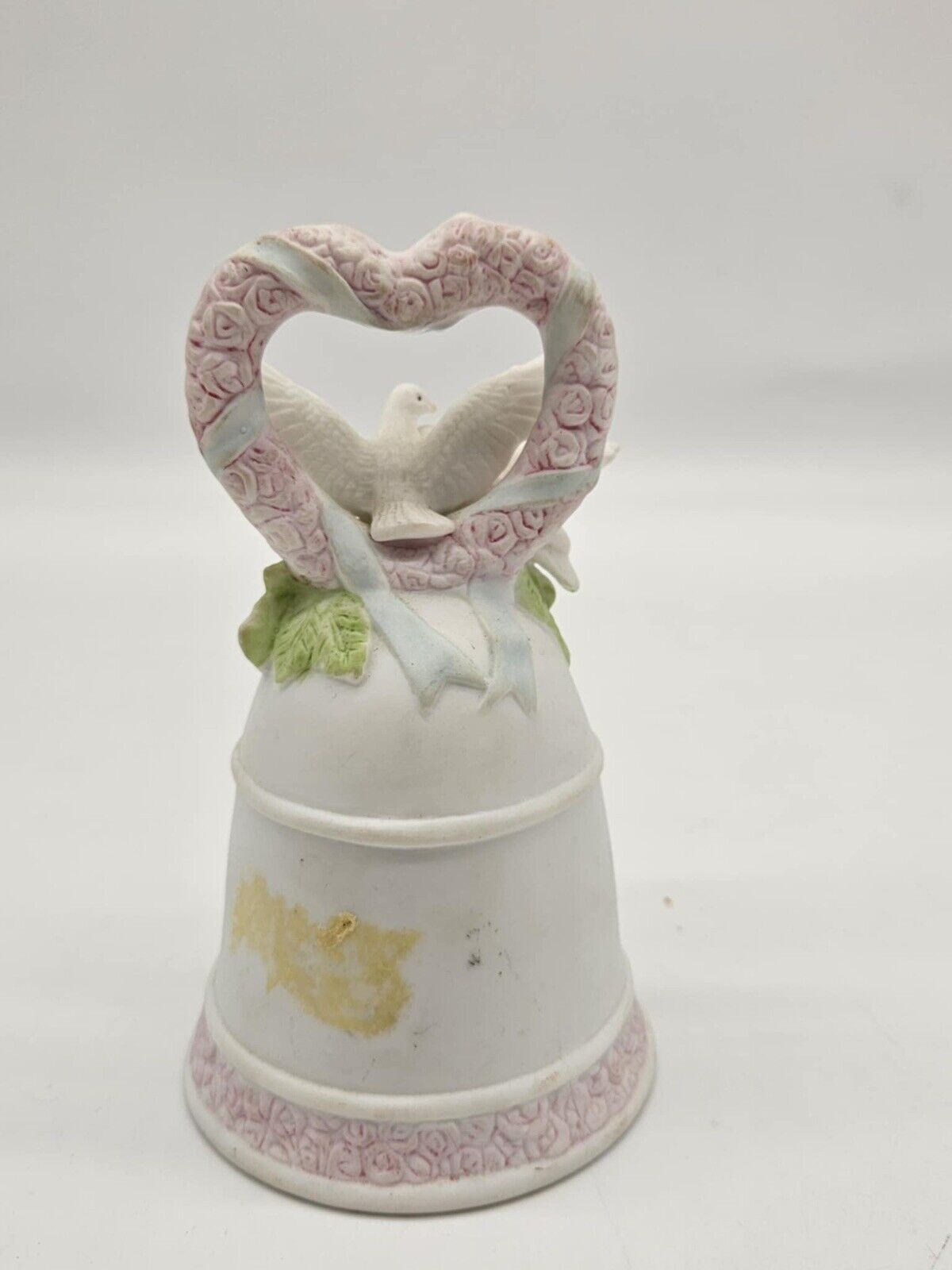 Vintage Lefton Ceramic Bell 25th Wedding Anniversary Silver Accent Bells 1991