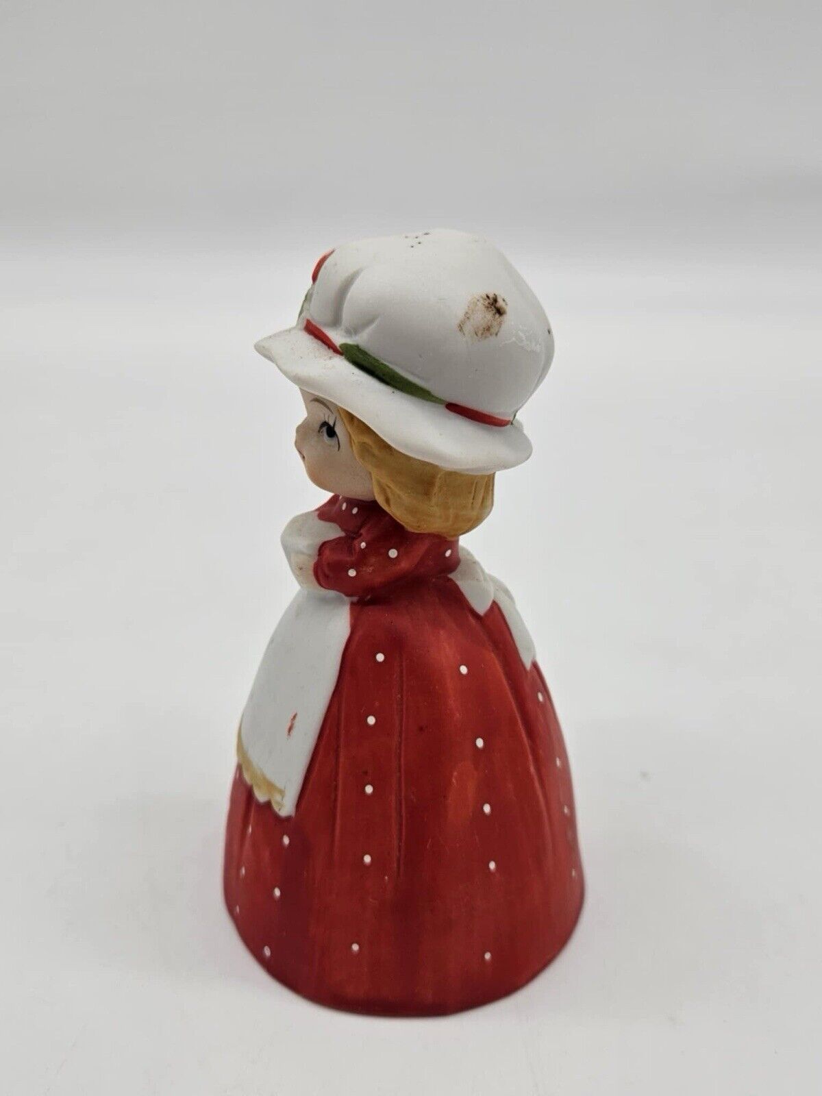 Vintage Ceramic Christmas Caroler Bell Girl Figurine