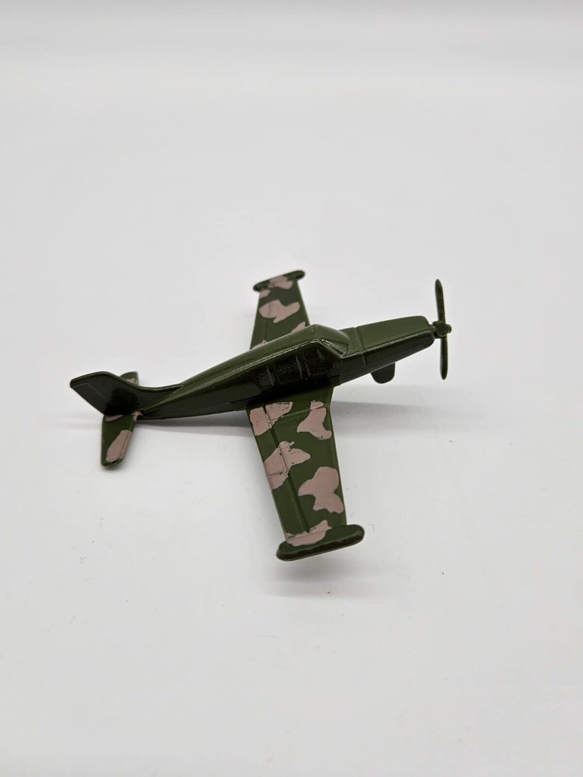 Vintage Diecast Mini Fighter Plane w/ Camo Wings