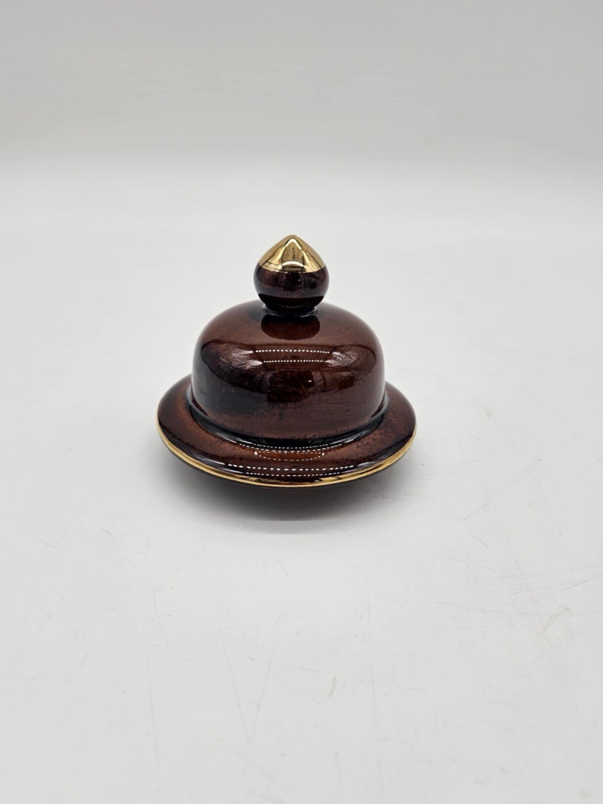 Vintage 10" Japanese Ginger Jar Trimmed In Gold