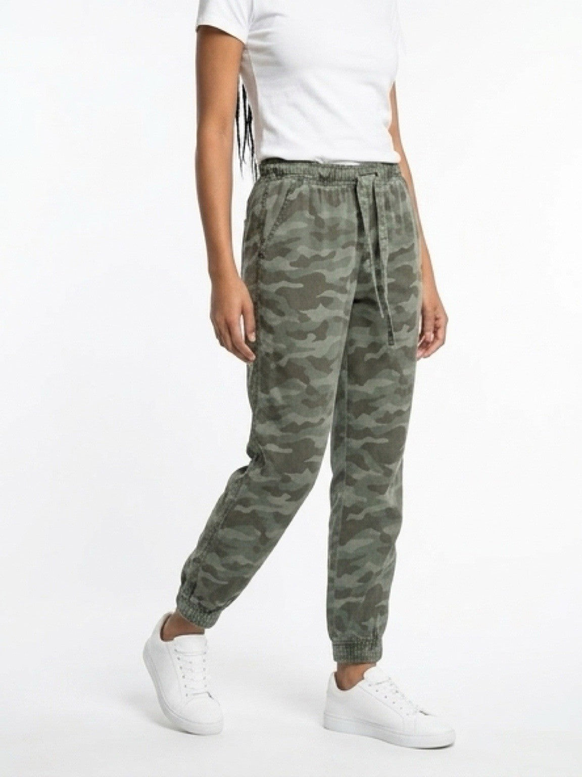 Knox Rose Women’s Camo Jogger Pants Elastic Waist Drawstring Size S