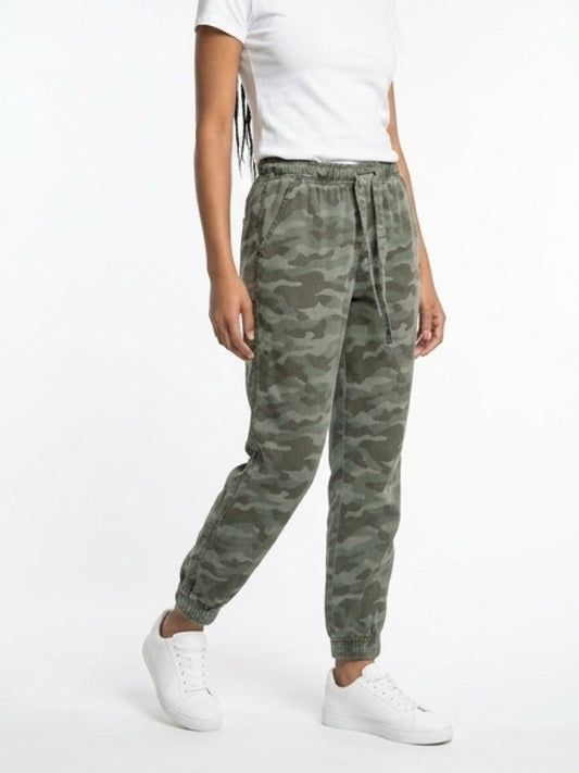 Knox Rose Women’s Camo Jogger Pants Elastic Waist Drawstring Size S