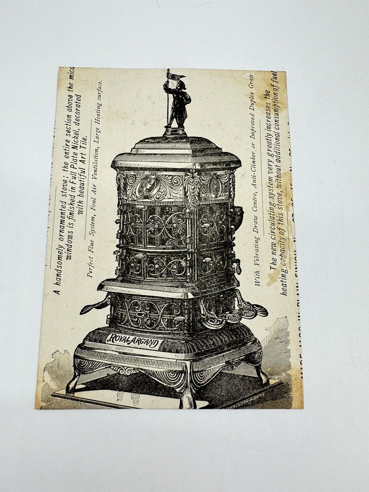 Vintage Grand Stoves Blond Curly Hair Girl Looking Off  Vict Antique Card c1880s