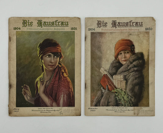 Zula Kenyon Illustrated Covers Only Die Hausfrau Magazines March 1931 & Dec 1930
