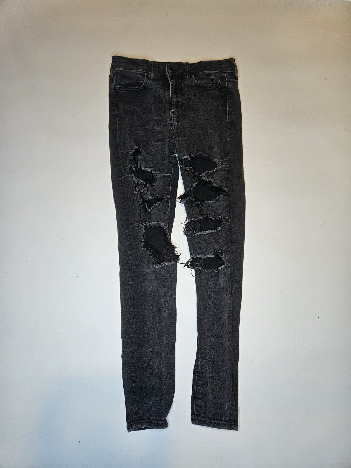 American Eagle Next Level Stretch Gray Distressed Skinny Jeans Women’s 0 Regular