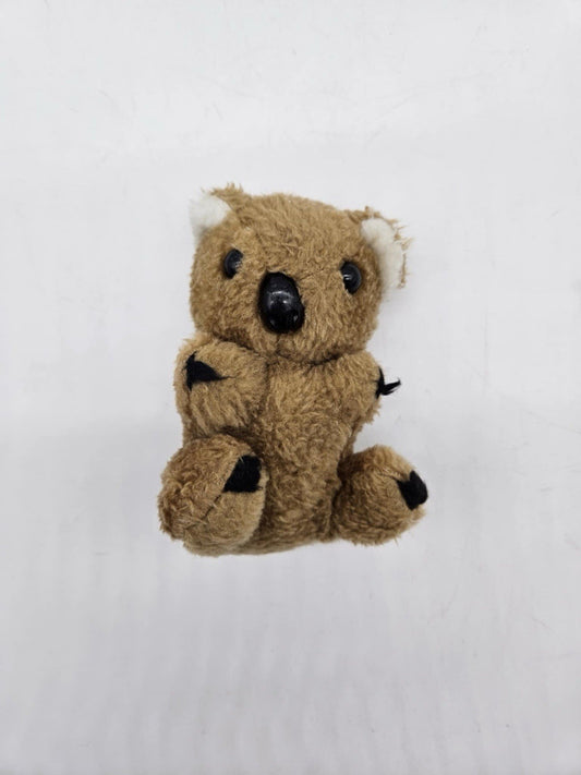 Vintage Koala Bear Plush Tan Brown Stuffed Animal White Ears Nut Filled