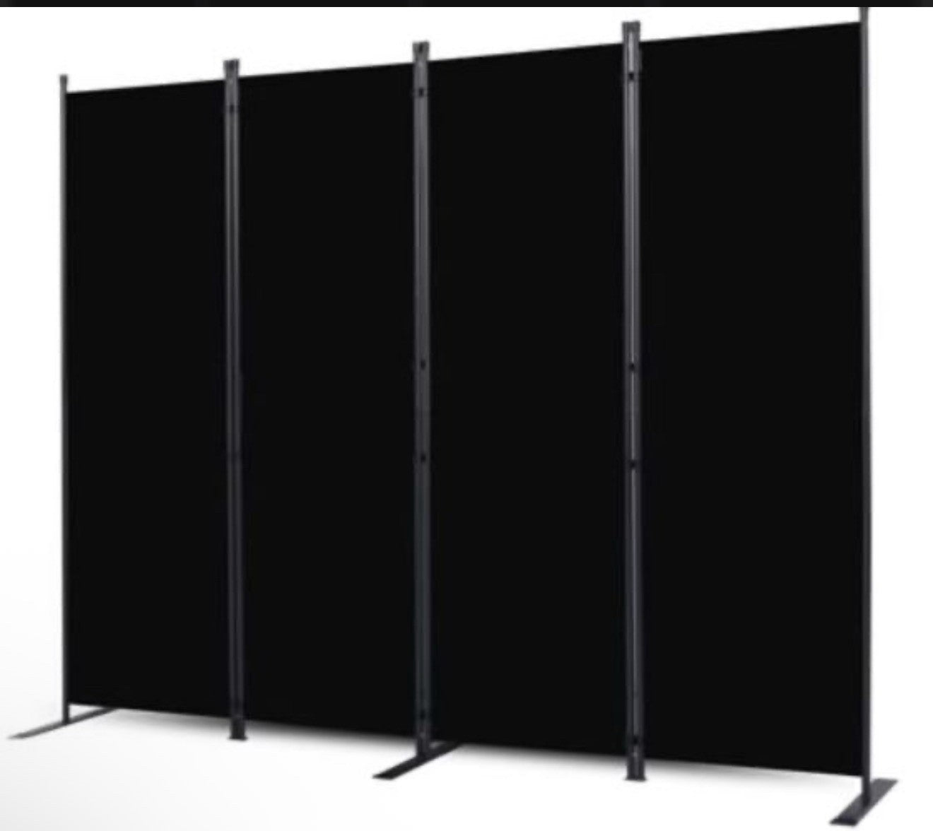 Room Divider, 4 Panel Folding Privacy Screens with Wider 22- 4 Panel, Black