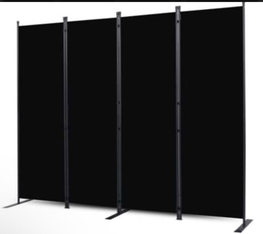 Room Divider, 4 Panel Folding Privacy Screens with Wider 22- 4 Panel, Black