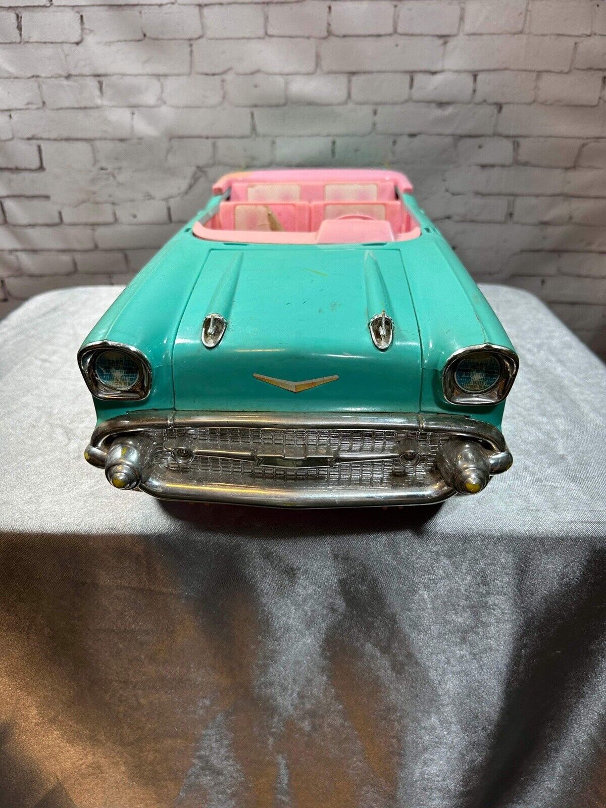 Barbie 57 Chevy Bel Air Convertible Car Turquoise Pink Incomplete Vintage 1988