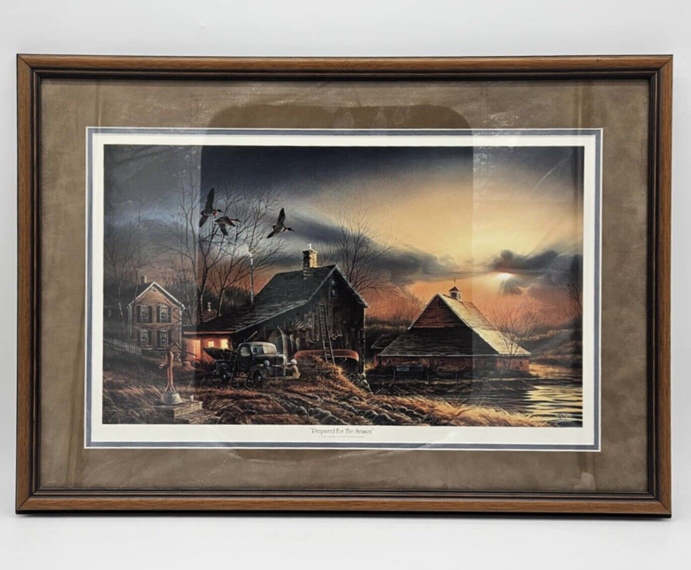 Terry Redlin “Prepared for the Season” Double Matted, Framed