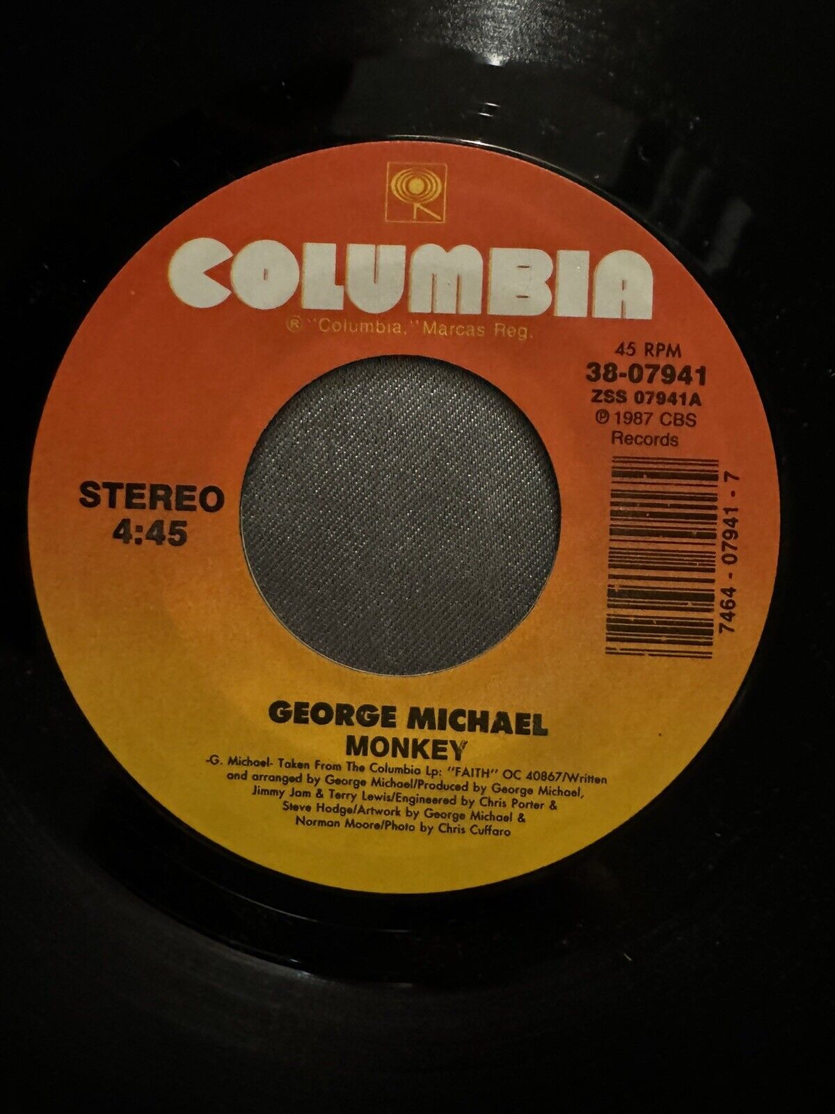 George Michael - Monkey - RECORD & Picture SLEEVE  (45RPM 7”)