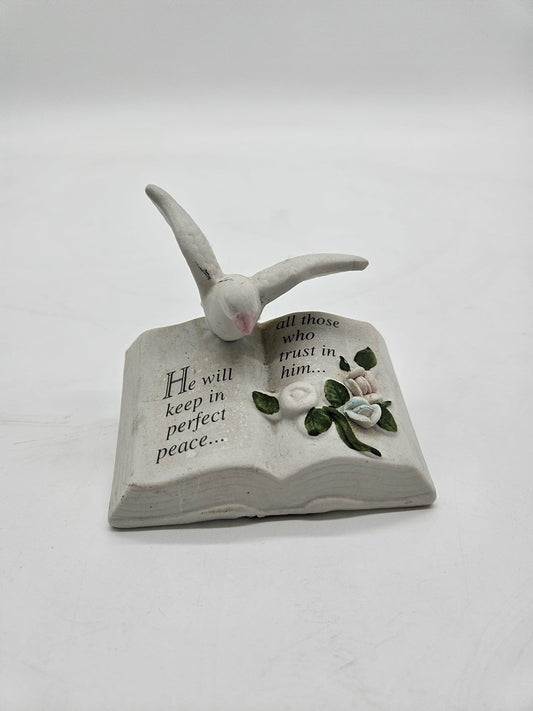VTG Artmark - Porcelain Figurine ‘The Word’ - Dove Perched On Bible