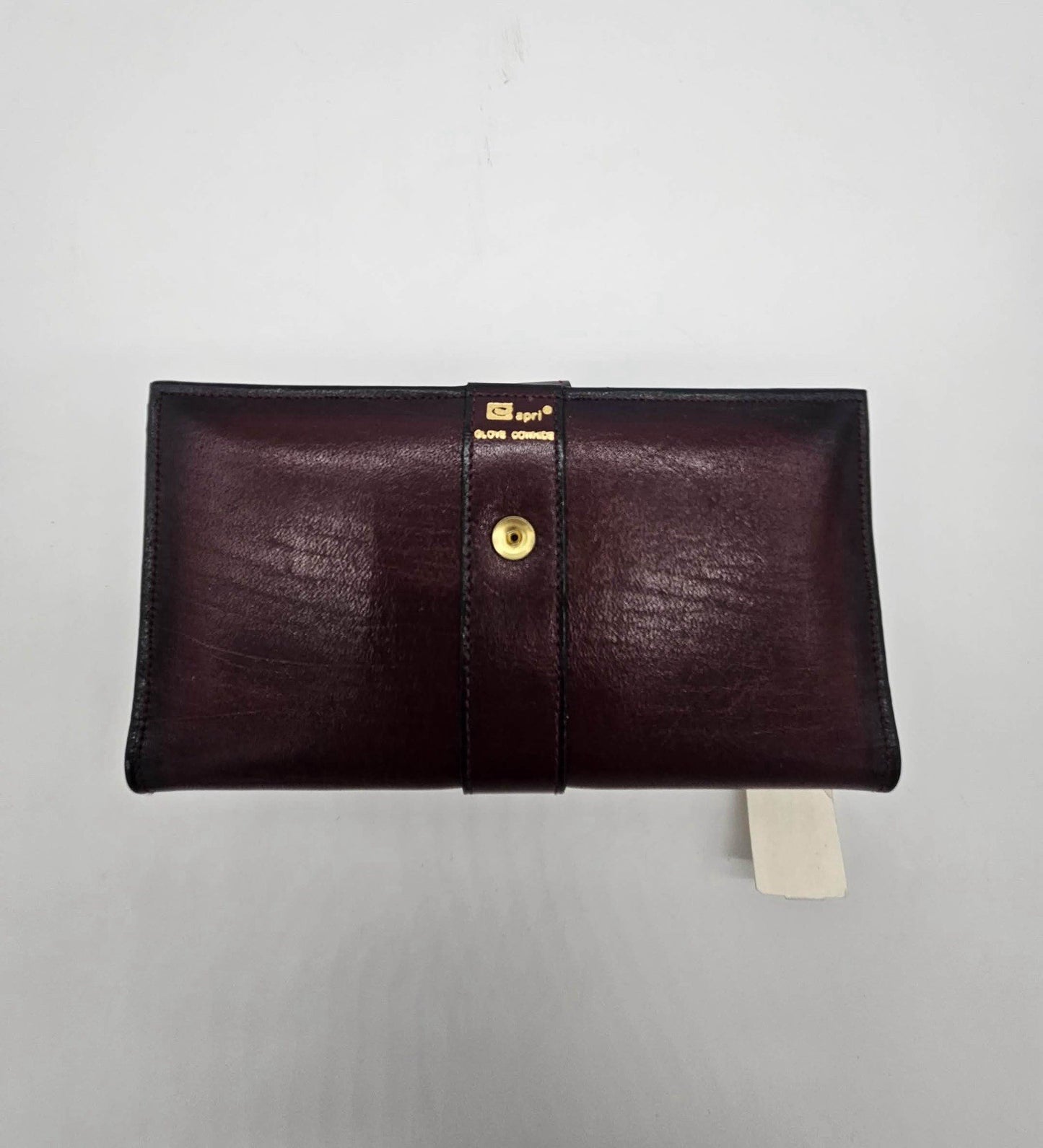 NEW VINTAGE LARGE BARONET CHECKBOOK TRIFOLD WALLET ORGANIZER BURGUNDY LEATHER