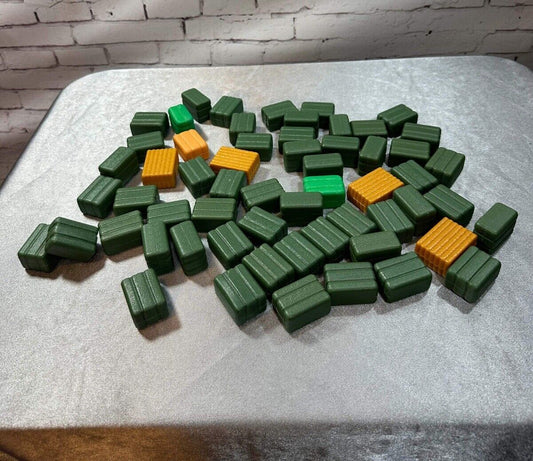 Vintage Lot Of (62) Green/Yellow Plastic Hay Bales Farm PLAYSET Accs VTY 002