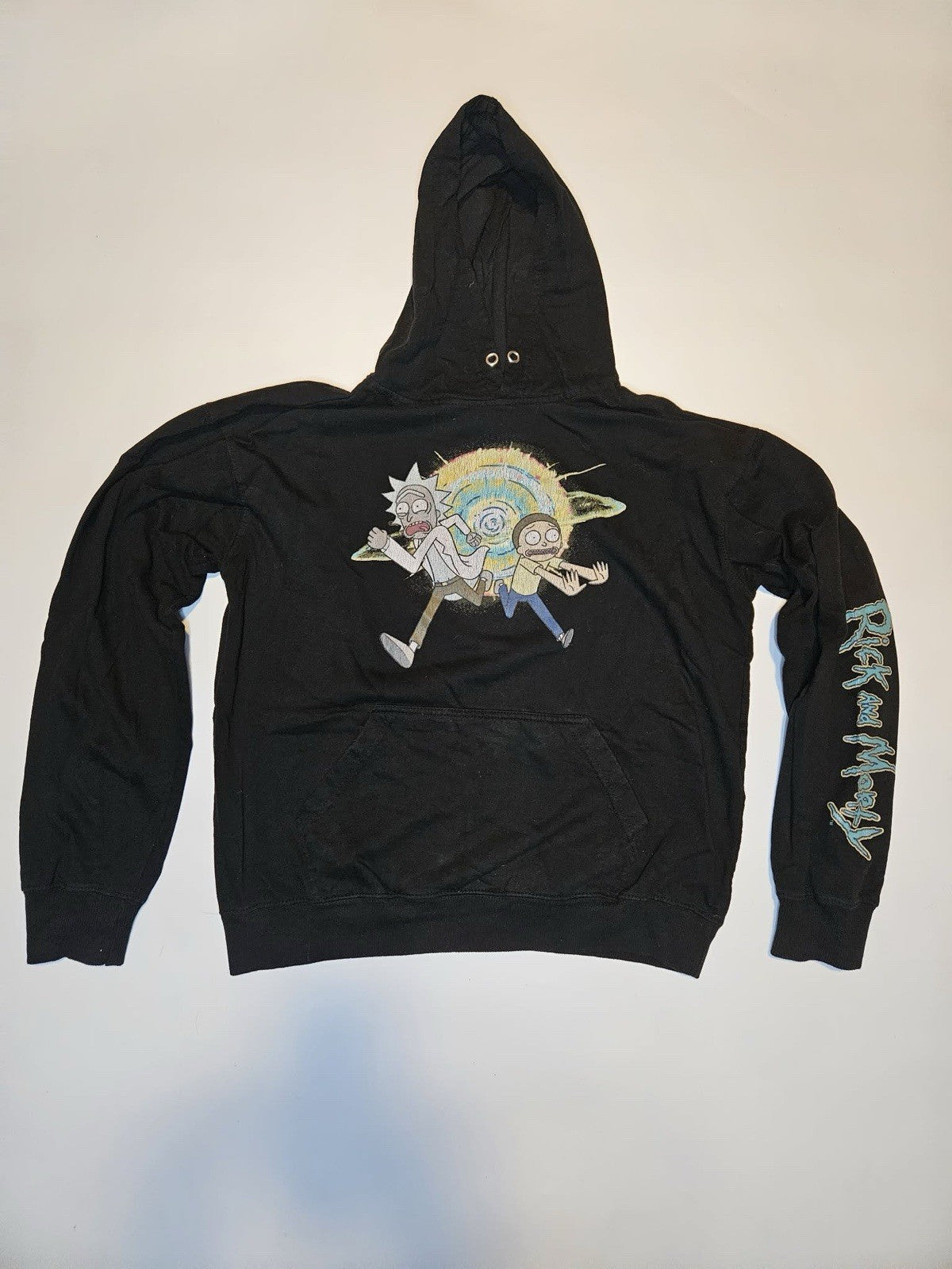 Rick And Morty Men's Black Hoodie Hooded Pullover Sweatshirt Adult Swim Large L