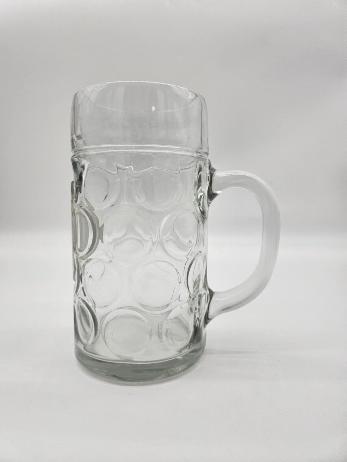Paulaner Munchen 1 L Beer Glass, Heavy Dimpled Rastal Tankard, German Beer Mug
