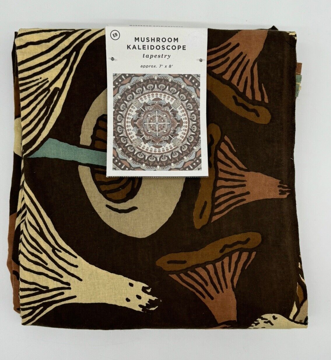 Earthbound Trading Mushroom Kaleidoscope Psychedelic Wall Hanging Tapestry 96x86