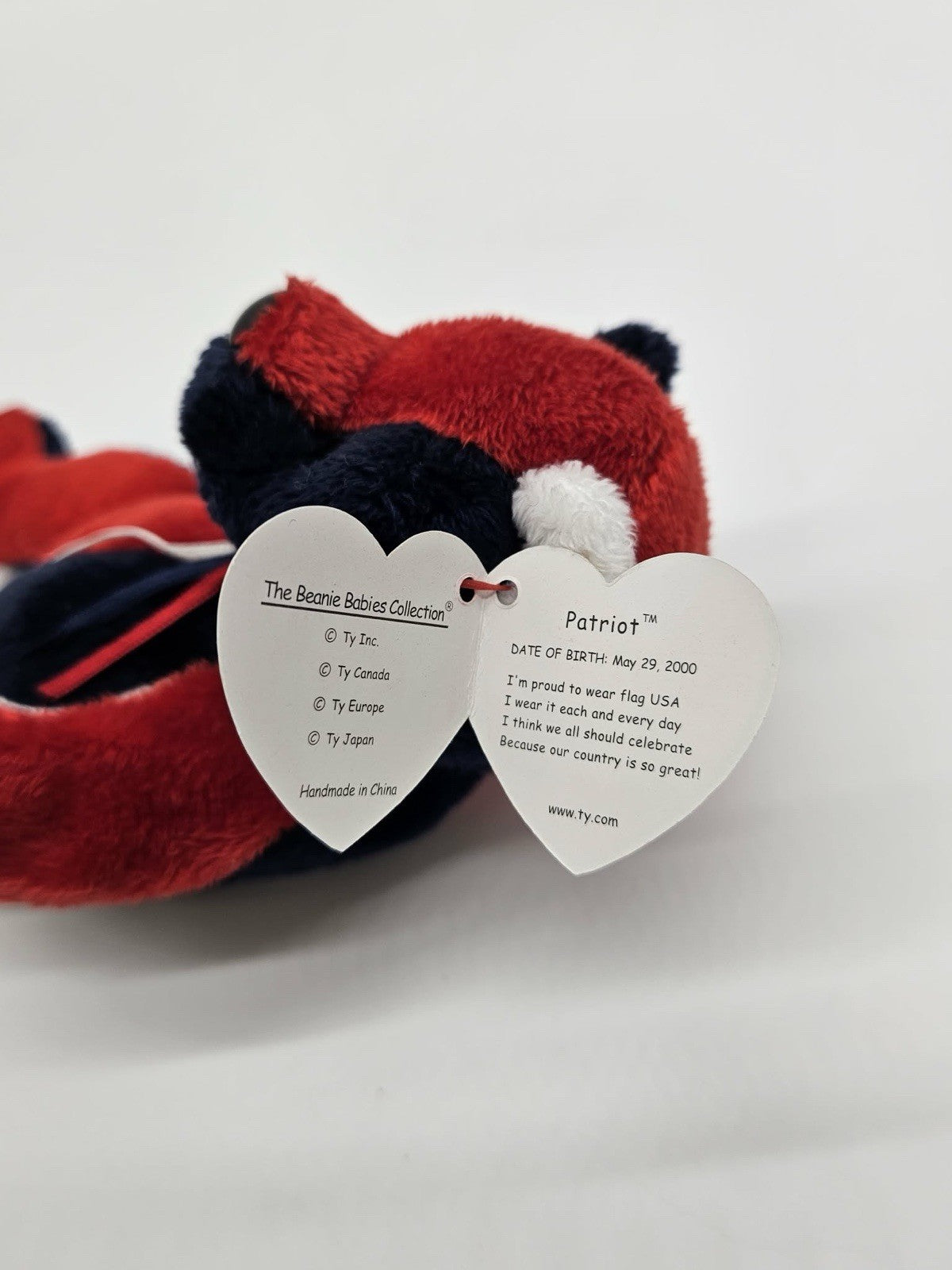 Ty Beanie Baby Patriot the Bear Patriotic Memorial Day July 4th Red White Blue