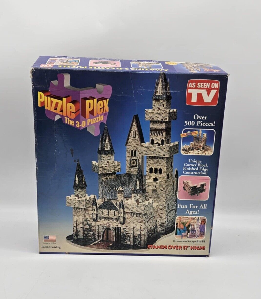 1993 AMAZING 3-D Puzzle Plex Castle Puzzle 500 pieces 17”
