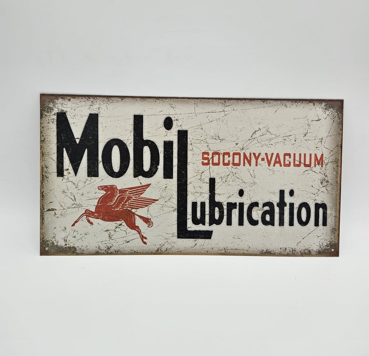 Vintage Replica Tin Sign Mobil Lubrication pegasus Motor Oil gas Station 2049