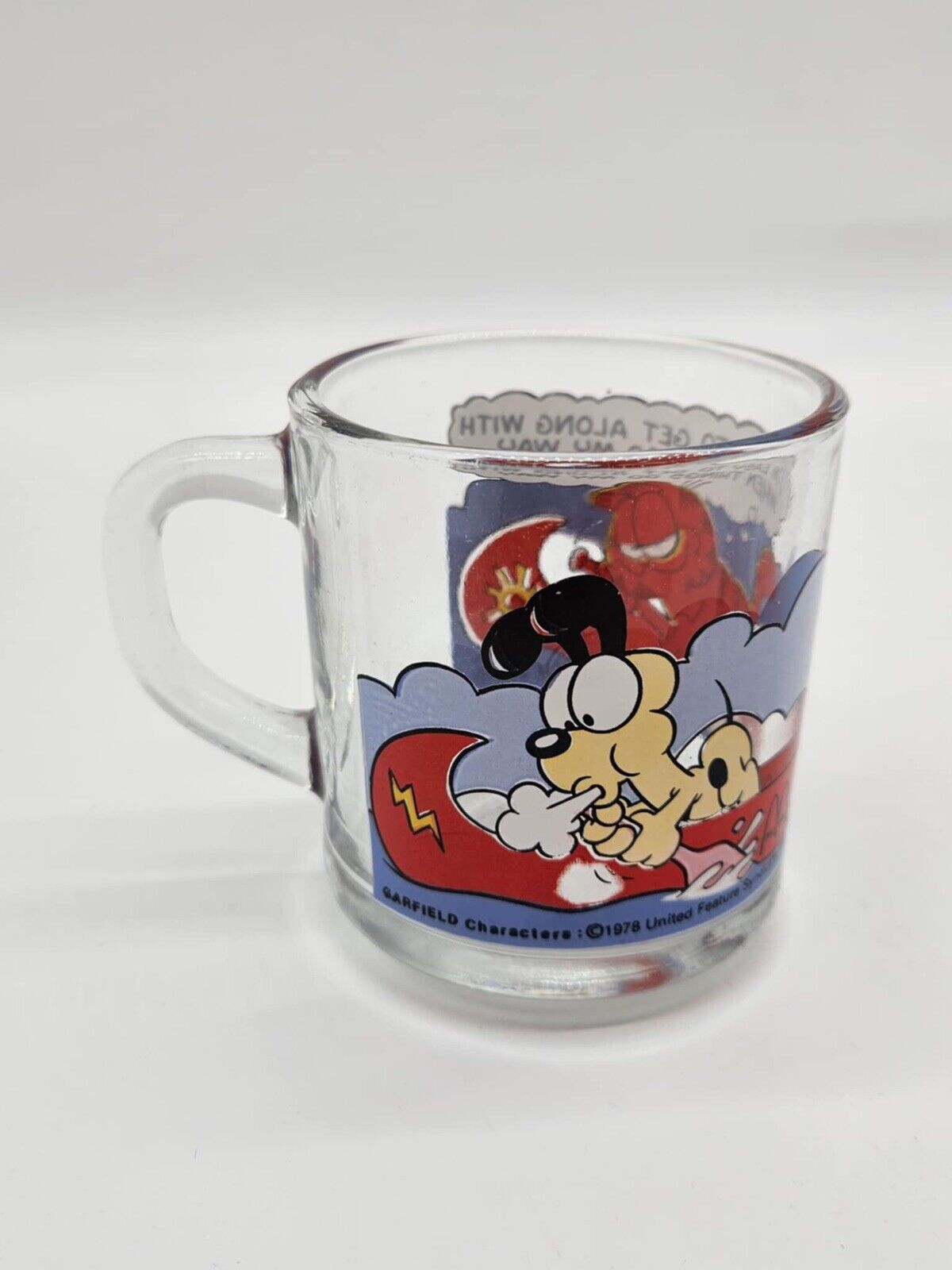 Set of 5 Vintage 1978 McDonald's Garfield Clear Comic Cups Mugs RARE