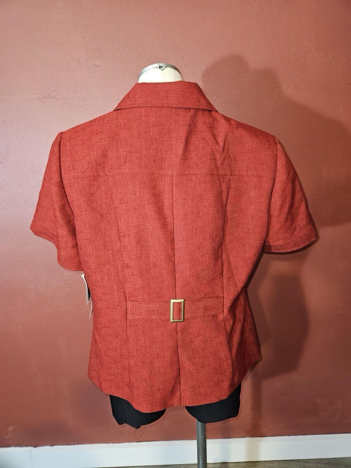 NEW Sag Harbor Women Floral Burgundy Button Up Shirt Sz 14W