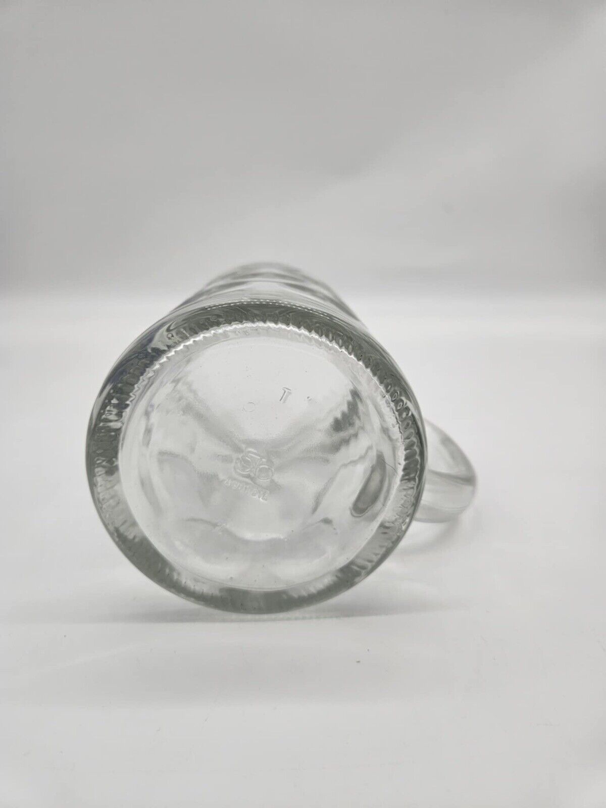 Hofbrauhaus Munchen White Label Dimpled Beer Bier Glass Mug Stein 1 Liter