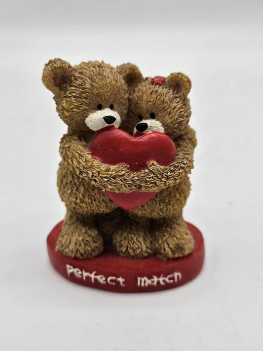 ‘Perfect Match’ Valentines Bears Vintage Figurine