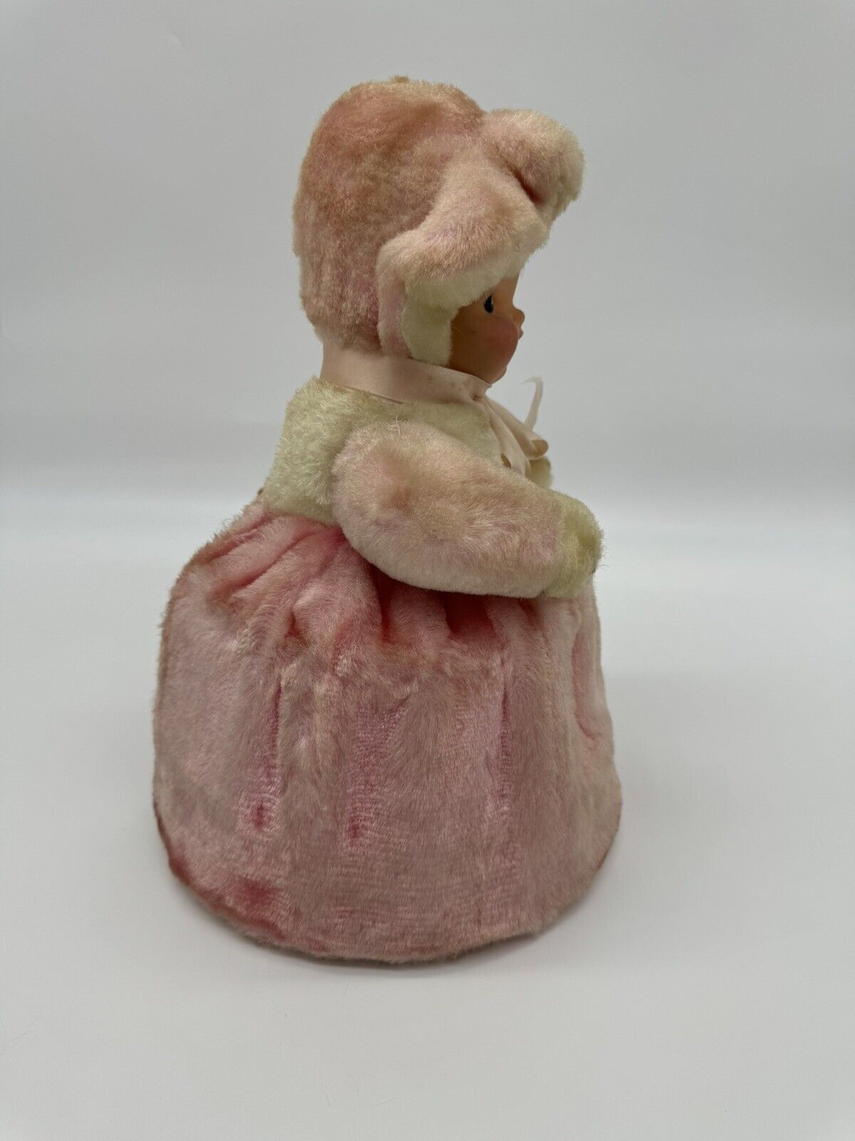 VINTAGE RARE RUBBER FACE 15" PLUSH DOLL PINK PAJAMA BAG COSMETIC PJ GUND RUSHTON