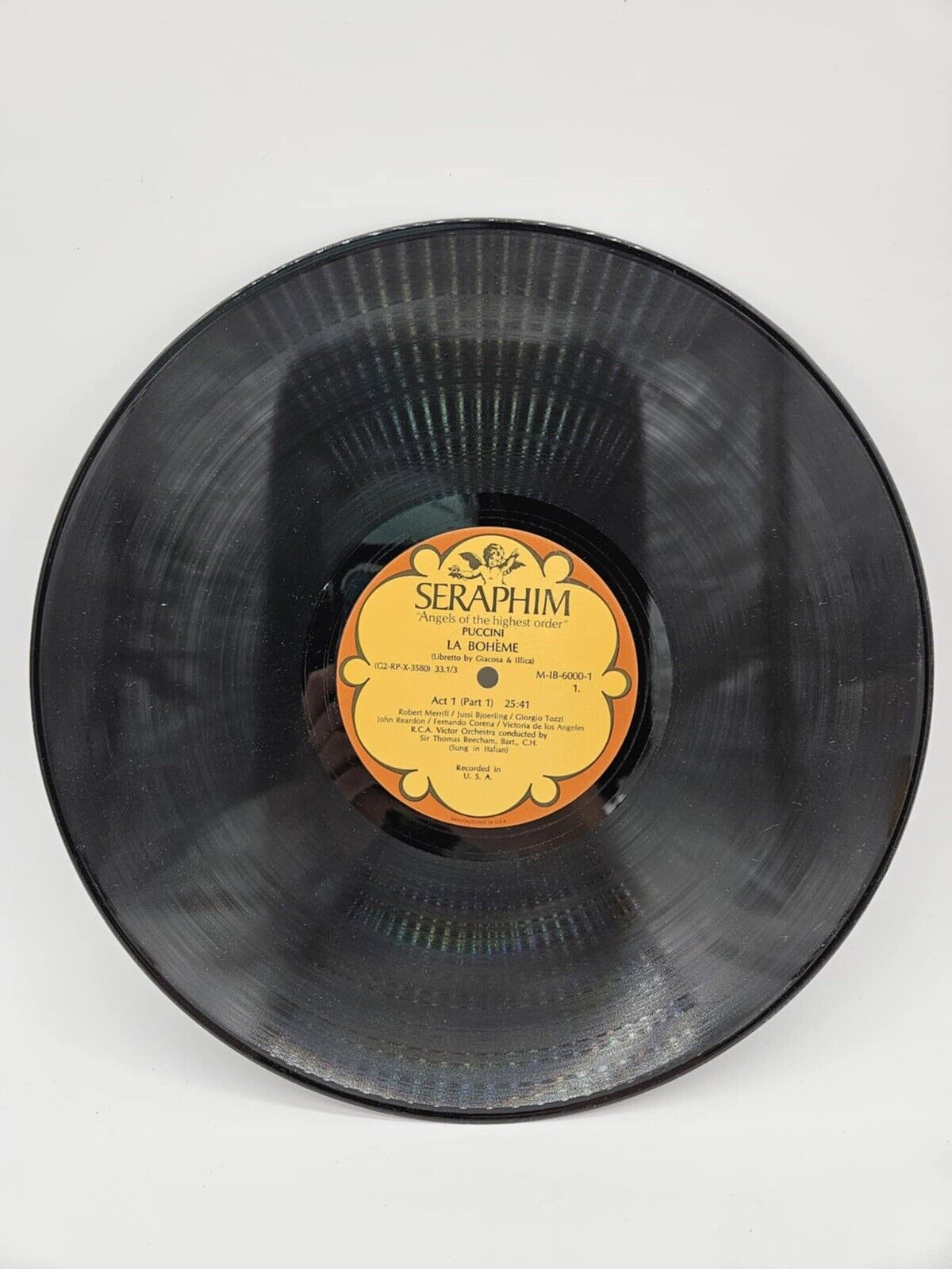 SIR THOMAS BEECHAM PUCCINI LA BOHEME BOXED SET LP SERAPHIM DE LOS ANGELES