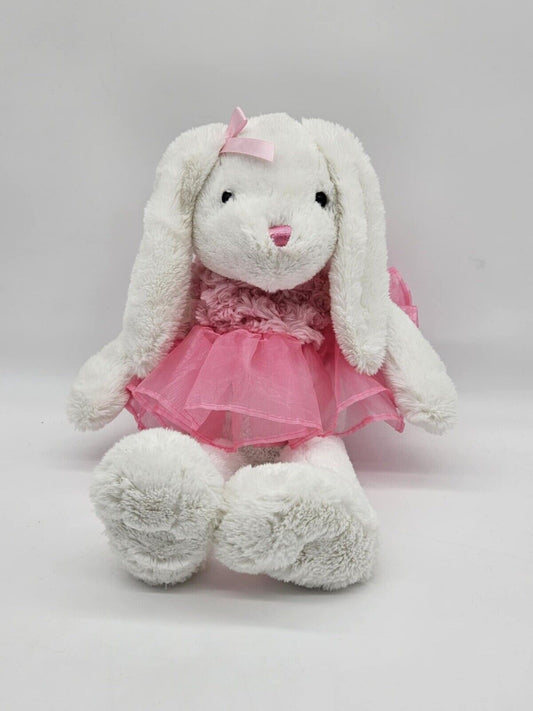 DAN DEE White BUNNY Rabbit Pink Tutu Bow 18" Soft Plush Dandee 2017 MTY