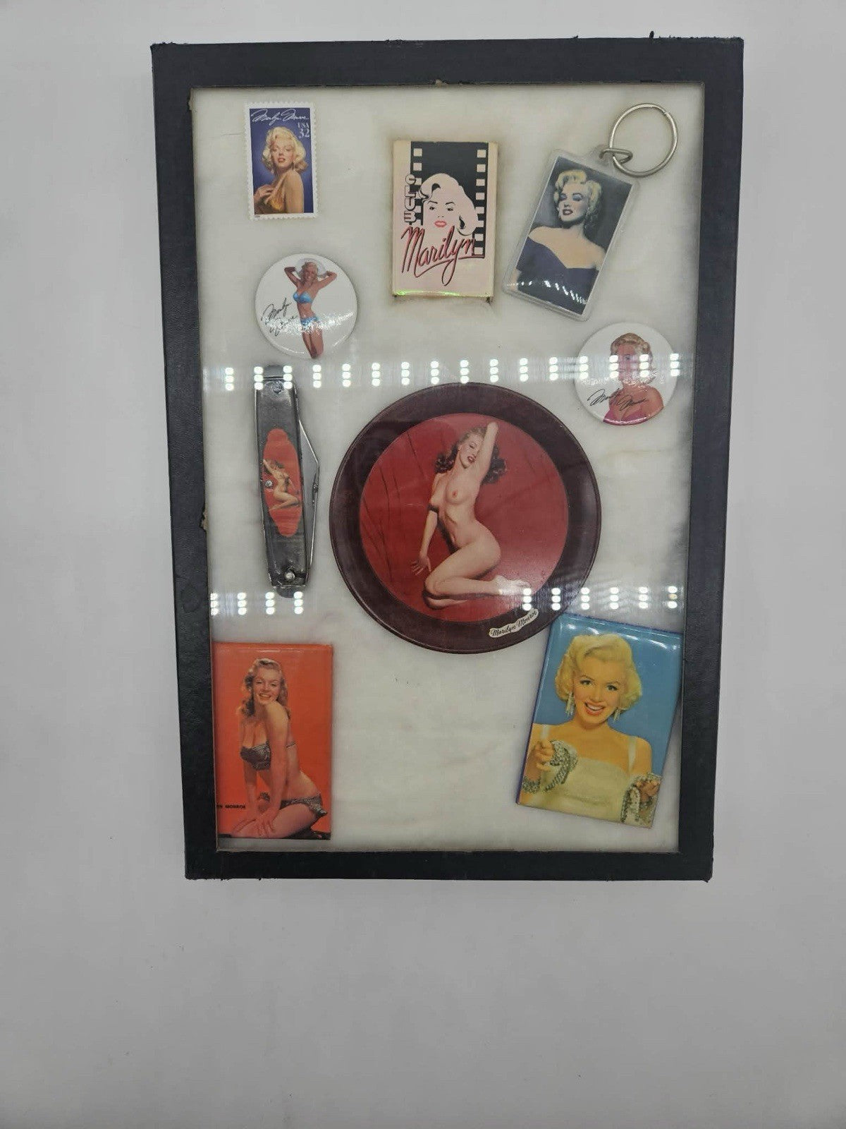 Vintage Marilyn Monroe Collectibles Gift Set Shadow Box Display