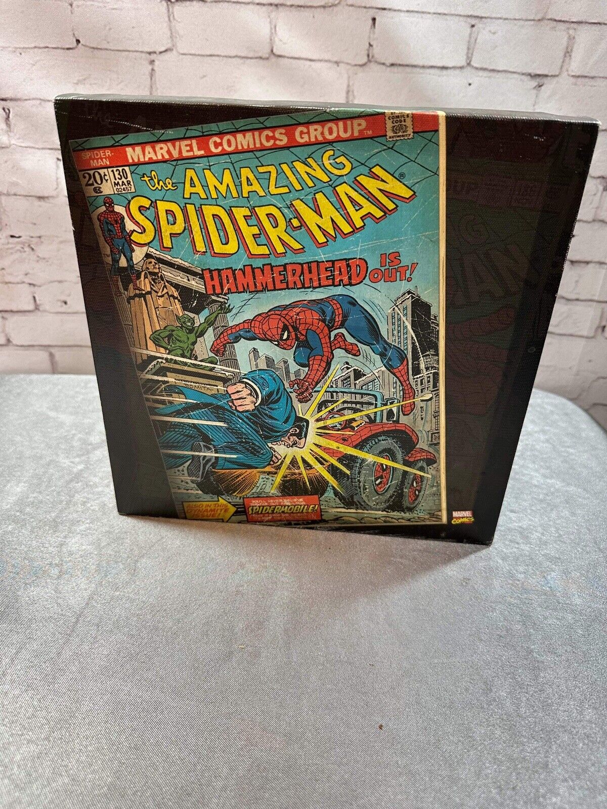 The Amazing Soiderman Hammered Comic Book Canvas