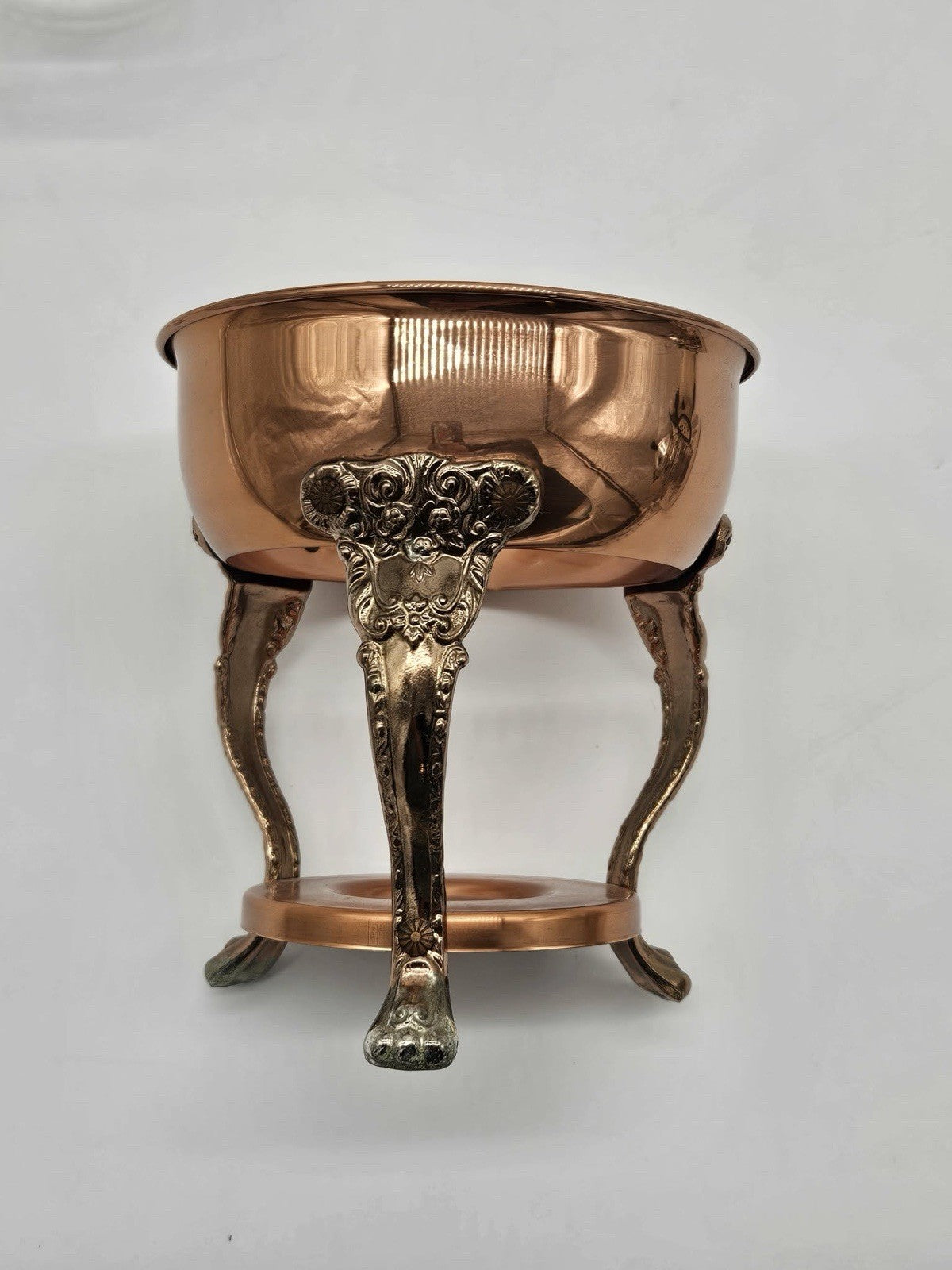 Vintage Copper Glass Coffee Carafe Warmer Set