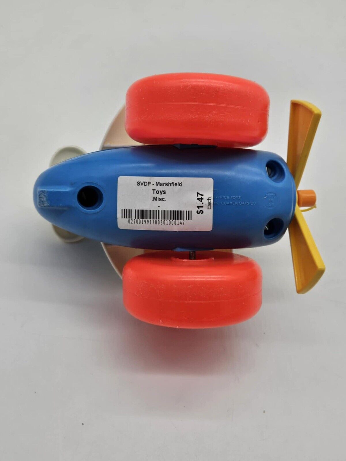 Vintage Fisher Price LITTLE PEOPLE 1980 AIRPLANE PULL TOY Pilot Toddler Plane