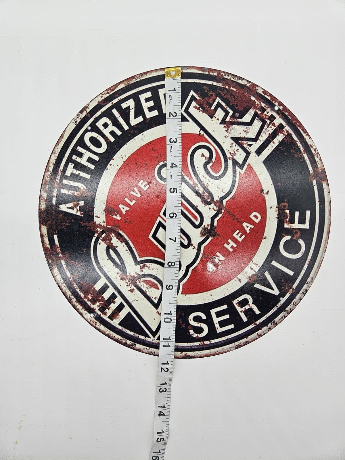 Authorized Buick Service Porcelain Sign Made USA Vtg 1980s Ande Rooney Oil Motor