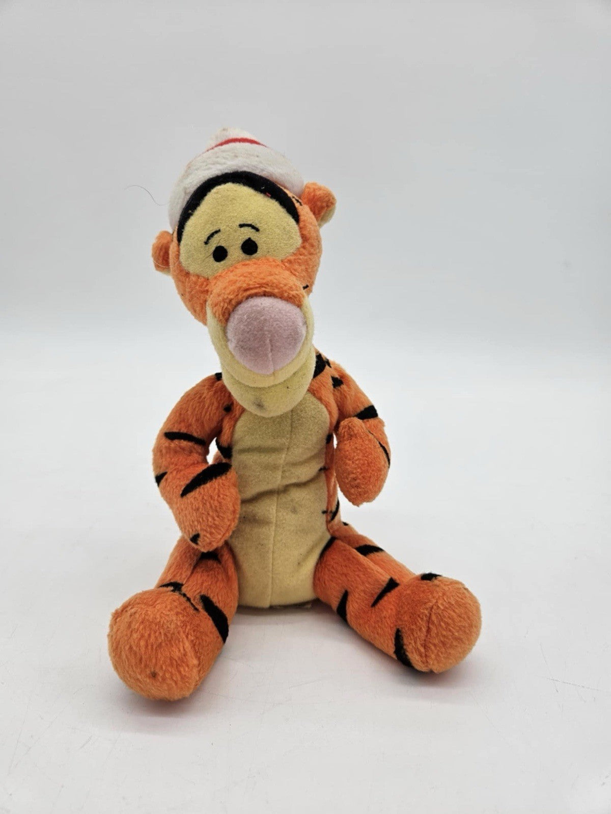 Vintage Disney Christmas Tigger Plush Santa Hat 7" Stuffed Animal Plush Toy
