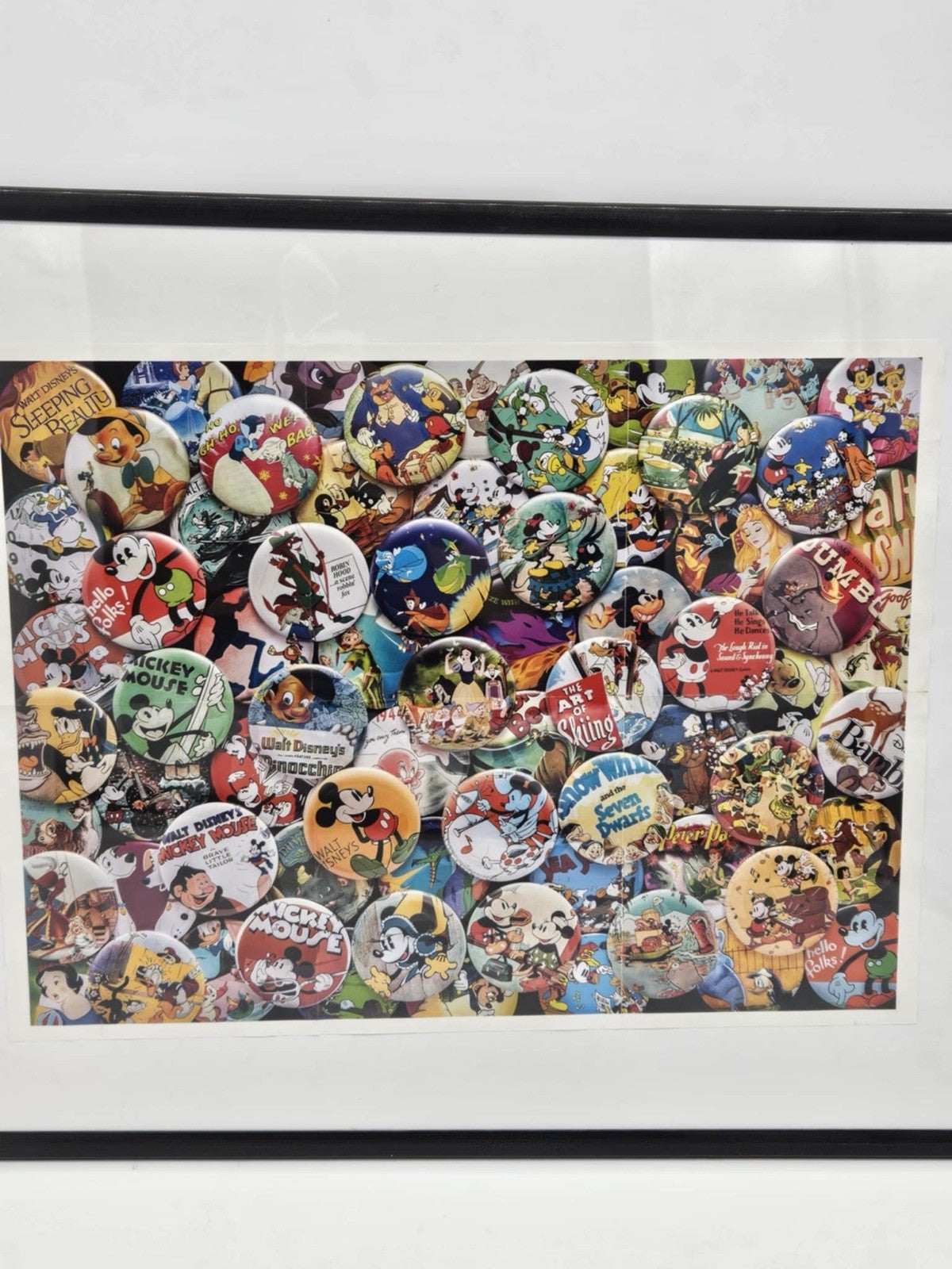 DISNEY VINTAGE BUTTONS 750 PIECE JIGSAW PUZZLE CEACO ~ FRAMED
