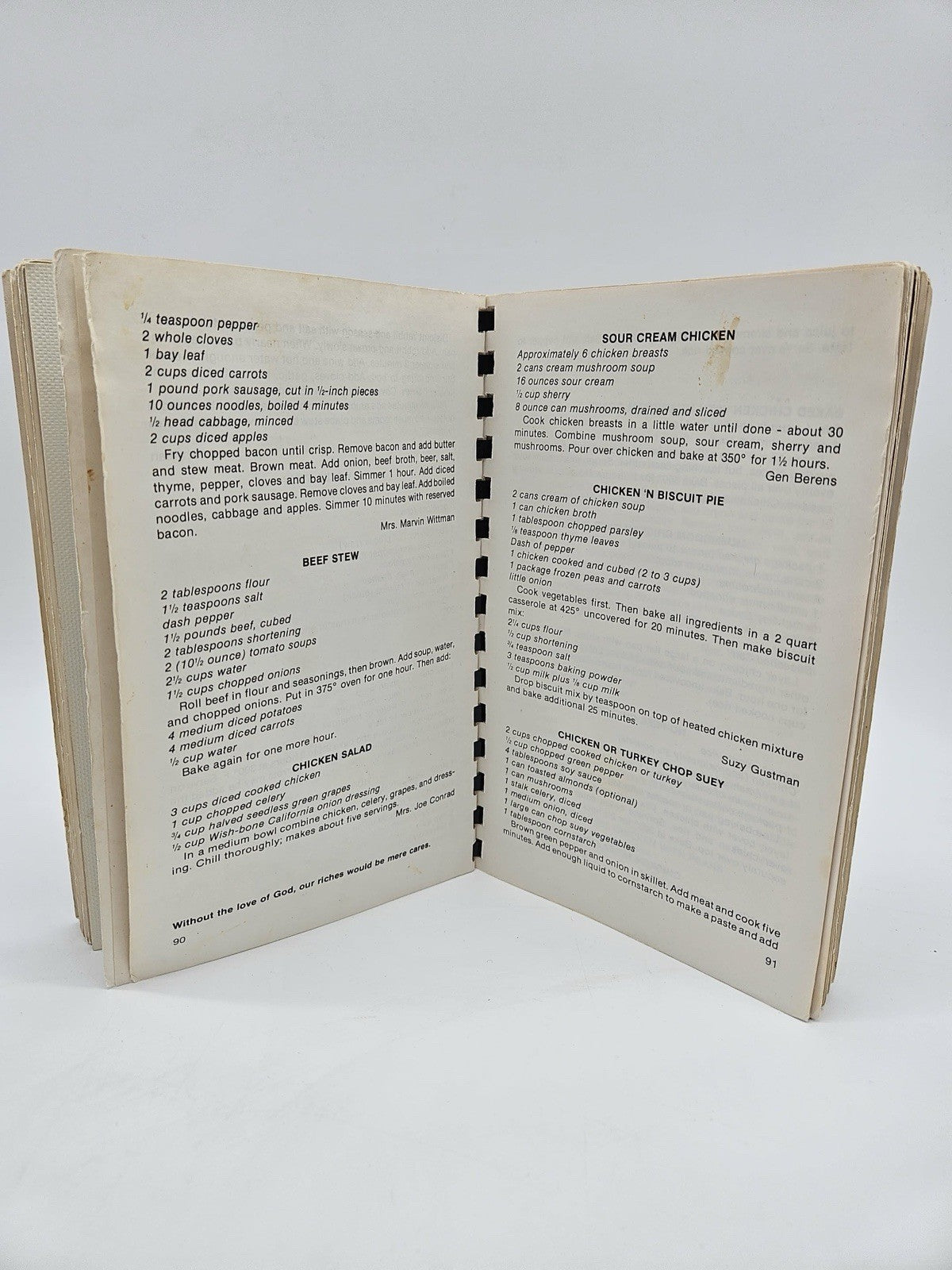 Vintage Holy Cross Cook Book Spiral Bound Community Cookbook Retro