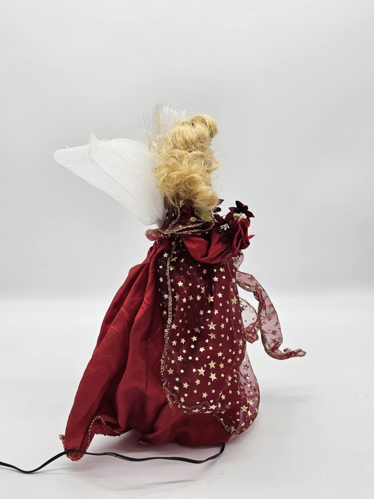 Vtg Fiber Optic Angel Christmas Tree Topper/Stand Alone, Muti-Color Winterlights