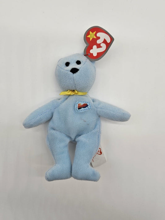 Ty McDonalds Blue Beanie Baby Big Red Shoe Bear Happy Meal 5 inch