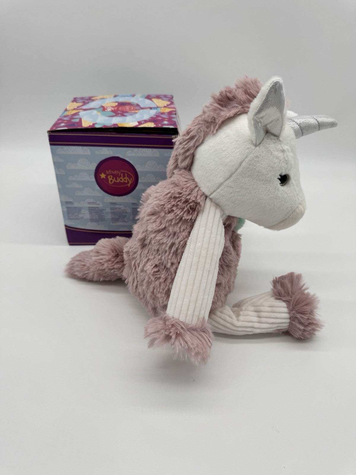 Scentsy Buddy Dazzle the Unicorn White Pink Pom Poms Stuffed Animal