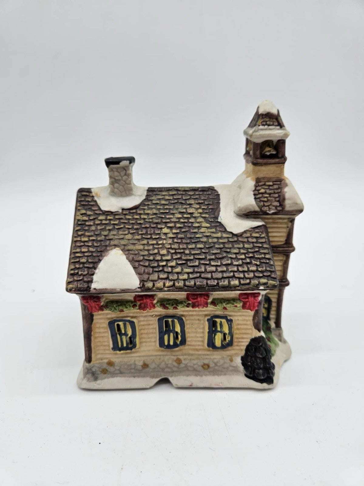 St. Nicholas Square Village Berry wood School House 2001 Christmas 5”x 3”x 4” In